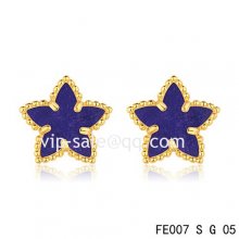 Replica Van Cleef & Arpels Sweet Alhambra Star Earrings Yellow Gold,Lapis Lazuli